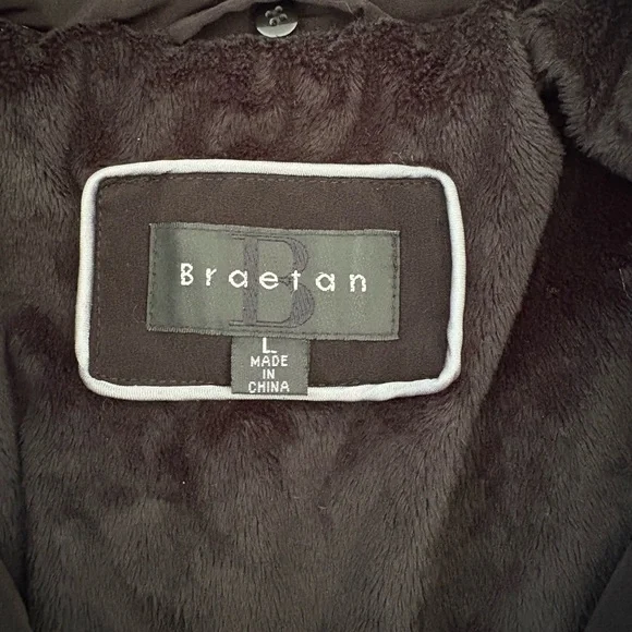 Braetan Black Quilted Women's Puffer Jacket with leather accents - Picture 9 of 11